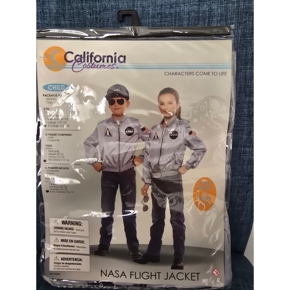 California Costumes NASA Flight Jacket Child XL 12-14 Astronaut Costume with Cap